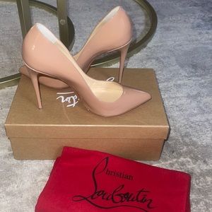 Brand new Christian Louboutin Pigalle follies 100 patent in nude